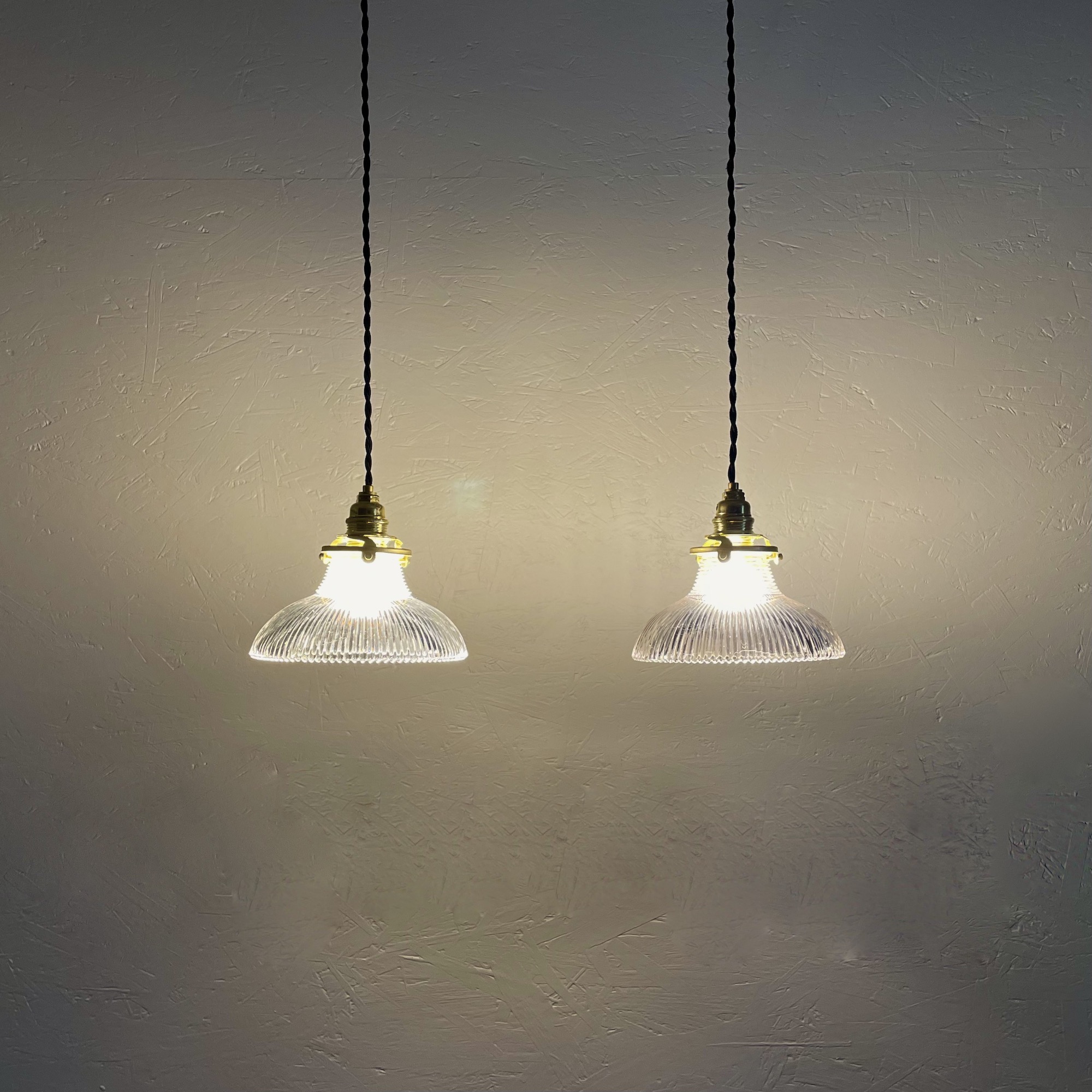 Paire de petites suspensions Holophane – Image 5