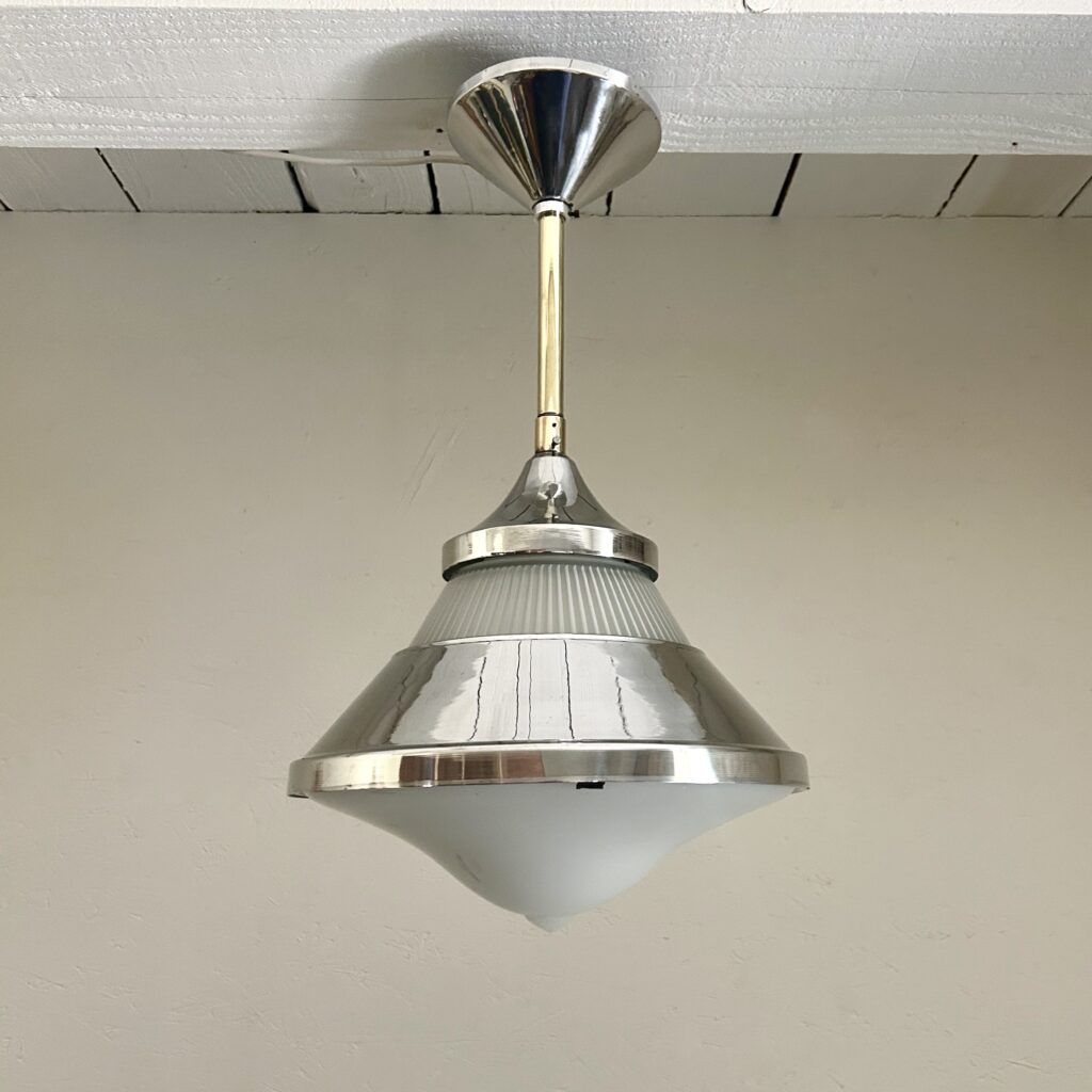 Suspension_holophane_stablite_PST_1932_verre opalin_prismatique_aluminium_laiton_maison_liedekerke_LK